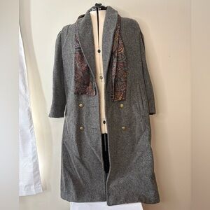 Wool Gray Double-Breasted Women's Coat